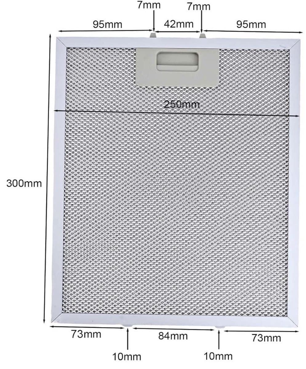 Geschikt voor Whirlpool Ikea Jenn Air W10169961A afzuigkap filter, filter, afzuigkapfilter, ventilatiefilter, vervangingsset van 2 stuks, afzuigkapfilter, 300X250 — afbeelding 1