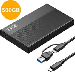Rolio Externe Harde Schijf Pro - USB 3.1 en USB C - 1Gbps snelheid - 500GB Opslag — thumbnail 1