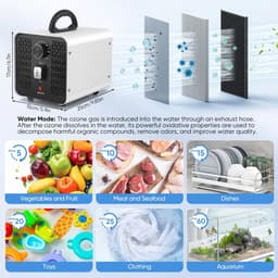 Miryx 2-in-1 Ozongenerator - Luchtreiniger - Geurverwijdering - 60.000 mg/u - Met Lucht- en Watermodus - Voor thuis, Rook — thumbnail 4