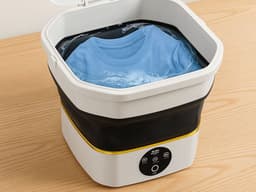 Mini Opvouwbare Wasmachine 6L – Draagbare Reis Wasmachine voor Kleding & Ondergoed – Compact & Energiezuinig – Ideaal voor Camping & Kleine Wasjes – camping wasmachine – centrifuge – kleine wasmachine – mini wasmachine met centrifuge – 76867 — thumbnail 3