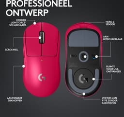 Logitech G Pro X Superlight 2 - Draadloze Gaming Muis - Lightspeed - Magenta — thumbnail 9