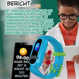 DrPhone KidsTime X13 – Smartwatch Voor Kinderen – IP68 Waterdichte Smartwatch – Hartslagmonitor – Slaapmonitoring – Mobiele App (Alleen voor Android Systeem) - 0.96 Inch TFT Kleurenscherm – Stappenteller – Calorie teller - Zwart — thumbnail 8