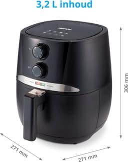 MEDION E20 L Airfryer (heteluchtfriteuse, 3,2 liter frituurmand, ca. 1400 watt, eenvoudige bediening, olievrij frituren, 30 min timer, oververhittingsbescherming, MD10711) zwart — thumbnail 11