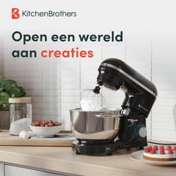 KitchenBrothers 2000W Keukenmachine - Keukenrobot - 6,2L - Mixer met Mengkom - Keukenmixer - BPA-vrij - Zwart — thumbnail 2