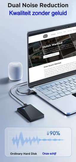 Dutch Wanted Space Draagbare Externe Harde Schijf - Snelle writing speed - 5TB HDD Opslag - Plug and play - Portable storage - Opslag extern pc of laptop - USB 3.2 - Harde schijf expansion — thumbnail 6