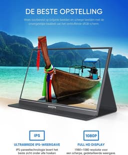 Arzopa S1 Table Portable Monitor - Full HD - 15.6 inch - USB-C - Incl Bookcase — thumbnail 5
