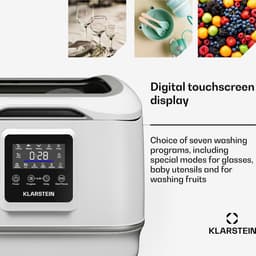 Klarstein SilentScrub tafelmodel vaatwasser - compacte en draagbare tafelmodel vaatwasser voor 3 couverts, 7 programma's en digitaal touchscreen - stille werking met 55 dB — thumbnail 5