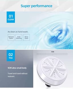 IBBO Shop - Mini Wasmachine - 2kg Wascapaciteit - Camping Wasmachine en Vaatwasser - Mini Wasmachine met Centrifuge - Kleine Wasmachine - Kleine Vaatwassers - Handwasmachine - Voor Kleine Was — thumbnail 4