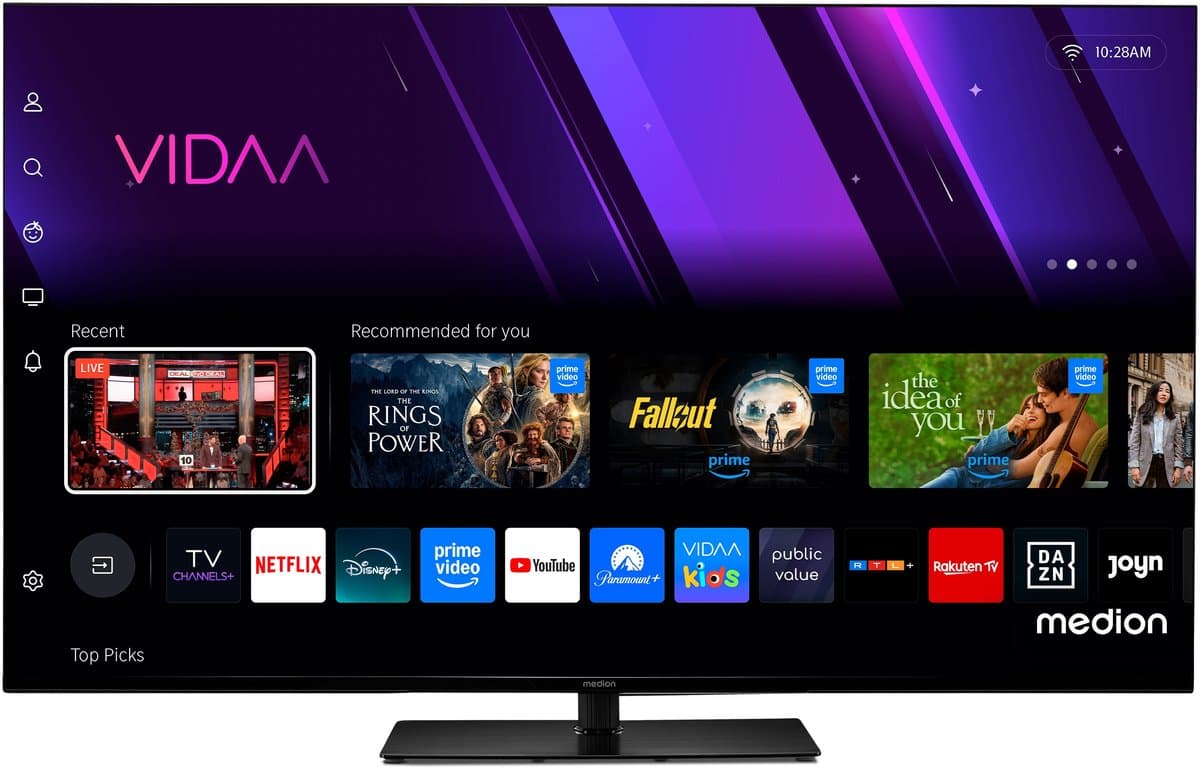 MEDION 125,7 cm (50 inch) televisie (smart-tv, Dolby Vision HDR, VIDAA Store, Netflix, Prime Video, Disney+, DAZN, Paramount+, HbbTV, PVR, Bluetooth, MD 850300) — afbeelding 1