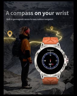 Knobbout 1.85 inch HD Sport Smartwatch - 760mAh Battery -Voorzien van GPS, AI-assistent & Bluetooth-bellen -Alles-in-één: Gezondheid, sport, communicatie & lifestyle-Stijlvol, slim en volledig aanpasbaar aan jouw leven-Zwart staal+ rubber horlogeband — thumbnail 20