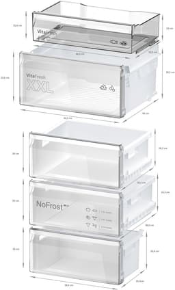 Bosch - KGN39VXAU - Serie 4 - Koel-vriescombinatie - 203cm hoog - Energielabel A - Zwart - Zeer stil - Total No Frost nooit meer ontdooien - Extra veel ruimte voor versproducten metVitaFresh XXL — thumbnail 15