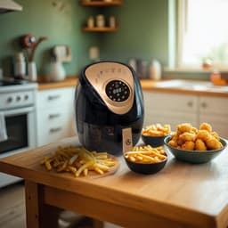 AG5200 Airfryer - Zwart - Compact - tot 4 Personen - 4 Liter - Anti-aanbak - Uitneembare Bak - Vaatwasserbestendig - Met Receptenboek - Stil- Snelkooktechnologie - — thumbnail 6