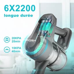 Yisora - Draadloze Steelstofzuiger - 6 in 1 Stofzuiger zonder zak - Handstofzuiger met steel - Draadloos - 3 verschillende opzetstukken - 175W - Groen - 20Kpa - Ultra licht — thumbnail 6