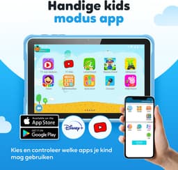 Spoused Kindertablet – 10.1 Inch – Kindertablet vanaf 3 jaar – 64GB – 4GB RAM– 6000 mAh Batterij - Incl. Beschermhoes & Ouder Control app – Blauw — thumbnail 2