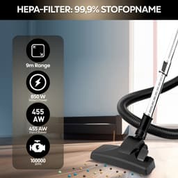 AG3400 Stofzuiger Zonder Zak - Stofzuigers - Vacuum Cleaner Zakloos - Geschikt Voor Dierenharen - Extra Lange Kabel - 850W - Sterke Zuigkracht - Zwart/Goud — thumbnail 8