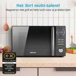 MEDION 3-in-1 magnetron met grill- en heteluchtfunctie (23 liter, 900 watt, 1.000 watt grill, 1.680 watt hetelucht, 10 automatische programma's, ontdooifunctie, display, MD11493) zwart — thumbnail 10