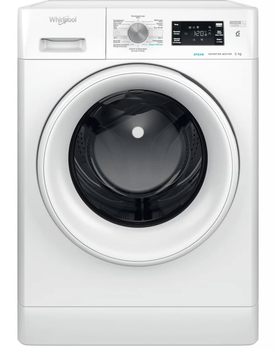 Whirlpool FFB9469WVEE - Wasmachine - FreshCare+ Steam - 9 Kg - Wit - 1400 tpm — afbeelding 1
