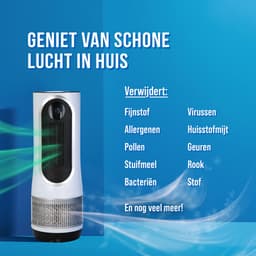 Luchtreiniger Hot & Cold 3-1 met Vervangbaar HEPA 13 Filter met App & Afstandsbediening - Air Purifier - Air Cleaner - Koolstoffilter - 80 m3 - 1500 W- Wit - Tegen Hooikoorts, Huisstofmijt, Allergie - Silvergear — thumbnail 3