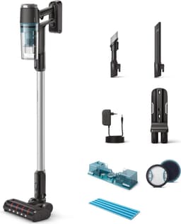 Philips Steelstofzuiger Met Dweilfunctie XC3133/01 - Draadloos - Zuigmond met LED verlichting - Zonder Zak - Handstofzuiger - Alle Vloertypen - Matzwart — thumbnail 13