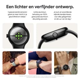 Google Pixel Watch 2 - Zwart - Met GPS - Hartslagmonitor - Stressmanagement - Zwarte Siliconenband — thumbnail 12