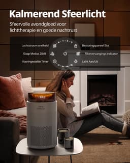 Coway Airmega 100 Luchtreiniger - Air Purifier - 244 m³/u - HEPA filter + koolstoffilter - Verwijdert tot 99,97% van fijne en ultrafijne deeltjes - Tegen stof, pollen en allergenen - Fluisterstil (20 dB) - ECARF gecertificeerd — thumbnail 7