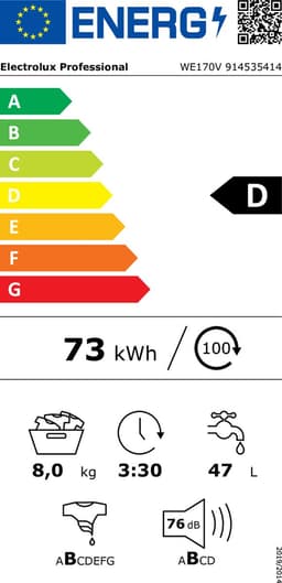 Electrolux Professional WE170V wasmachine Voorbelading 8 kg 1400 RPM Blauw, Roestvrijstaal, Wit — thumbnail 4