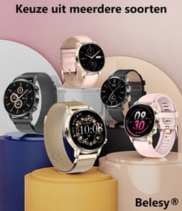 Belesy® MIRACLE - Smartwatch Heren - Horloge – Stappenteller – Calorieën - Hartslag – Sporten - Belfunctie - Je eigen foto als wijzerplaat - Kleurenscherm - Full Touch – Siliconen - Zwart - Moederdag — thumbnail 12