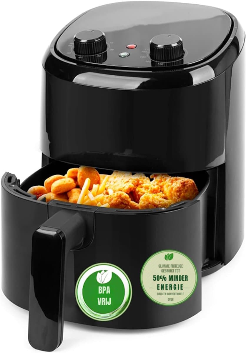 SCH® Mini airfryer - Airfryer - Airfryer klein - Zwart - 23cm x 23cm x 26cm — afbeelding 1