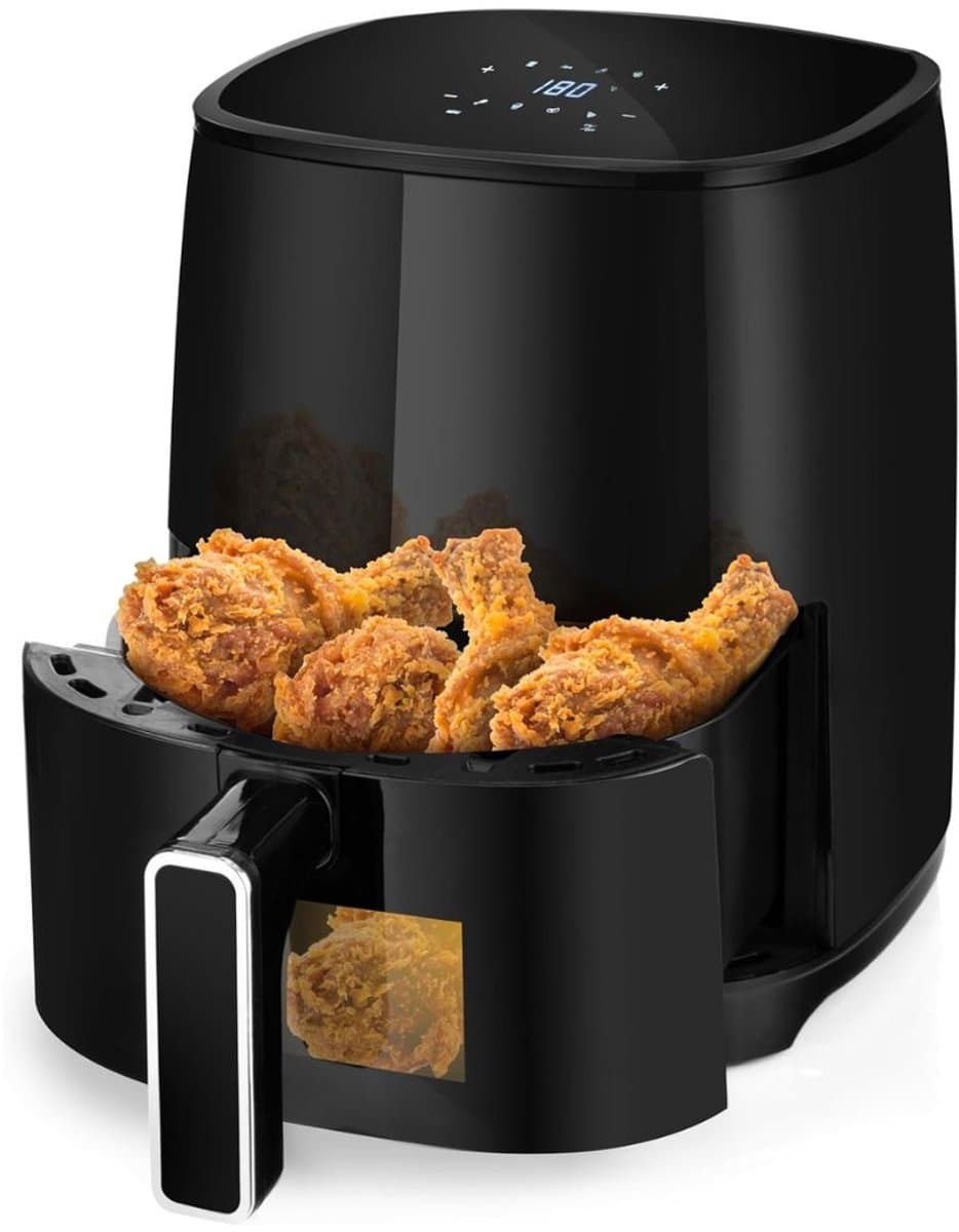 Aura® Mini airfryer - Airfryer - Airfryer klein - Zwart - ‎25cm x 30cm x 35cm — afbeelding 1