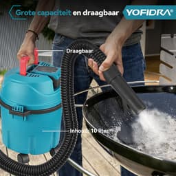 Yofidra Stofzuiger - Draadloze stofzuiger - 35Kpa - 800W - 10 l inhoud - met 2x Accu’s - Accu Steelstofzuiger - voor Tapijt, Dierenharen en Harde Vloeren — thumbnail 10