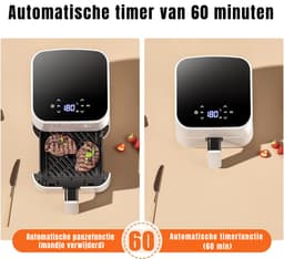 RONN® Mini Airfryer - Airfryer - Airfryer Klein - Wit - ‎‎26cm x 21cm x 28cm — thumbnail 3