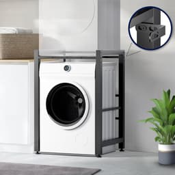 CLP Medina Wasmachinerek - Wasmachine verhoger - Wasmachine Sokkel - Universele Wasmachine Onderstel - Voor 2 huishoudelijke apparaten zwart — thumbnail 4