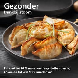 Philips Airfryer 5000-serie Megabasket Met Stoomfunctie – NA565/02 – Enkele mand óf Dubbele Mand - SteamClean – 9,5L – Tot 8 Personen – Inclusief Tang — thumbnail 8