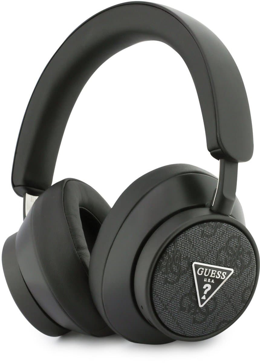 Guess Bluetooth Koptelefoon - ENC - PU Leather - 4G Triangle Logo - Zwart — afbeelding 1
