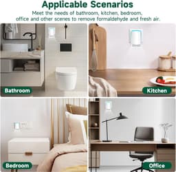 Luchtreiniger - luchtreiniger met stekker - luchtreiniger met negatieve ionen voor kantoor - kamer - badkamer - huisdieren（2 stuk） — thumbnail 7