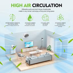 Luchtreiniger voor de slaapkamer – Mini-luchtreiniger voor thuis en op kantoor - 37 dB slaapstand - verwijdert stof — thumbnail 2