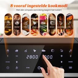 Dubbele Airfryer XXL 10L (2×5L) – 8 Automatische Programma’s – Grote Capaciteit voor 6 Personen – 2500W Krachtig Vermogen – Dual-Zone 2 Manden met SYNC Technologie – Gezond Frituren Zonder Olie – Met Kijkvenster – Zilver — thumbnail 4