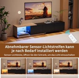 Uittrekbare TV-kast met LED-verlichting en 3 Lades voor Woonkamer - Modern Design — thumbnail 6