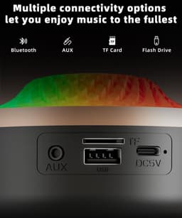 Bluetooth-luidspreker - Subwoofer - Met lichteffecten - 11 x 13 cm - RGB-verlichting - Geluidskwaliteit in hoge definitie - Draagbaar draadloos ontwerp - Ondersteunt TWS-koppeling - Geschikt voor thuis, feesten, buiten, reizen, strand - Zwart — thumbnail 6
