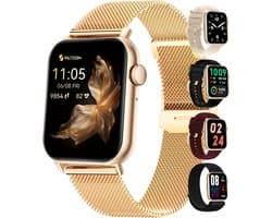 Siltcon® Seréa Smartwatch Dames - Horloge Dames - Stappenteller Horloge Dames - Hartslagmeter - Slaapmonitor - Saturatiemeter - Belfunctie - Geschikt voor iOS/Android - AMOLED - RVS - Elke pols - Incl. 5 Bandjes