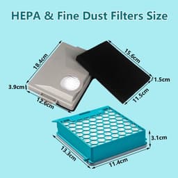 2 stucks Vervanging Filter Stofzuiger Filter Compatibel voor Miele voor Boost voor CX1 Modellen Carbon HEPA Filter 11639240 SF-HY 60 CX-FSF — thumbnail 3