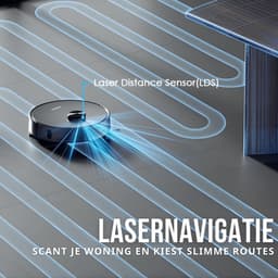 Teendow D65S MAX Robotstofzuiger met Dweilfunctie + Leegstation – 6000 Pa – LiDAR Laser Navigatie – tot 70 dagen automatisch legen – 220 min – App (Tuya) + Alexa/Google – Zwart — thumbnail 3