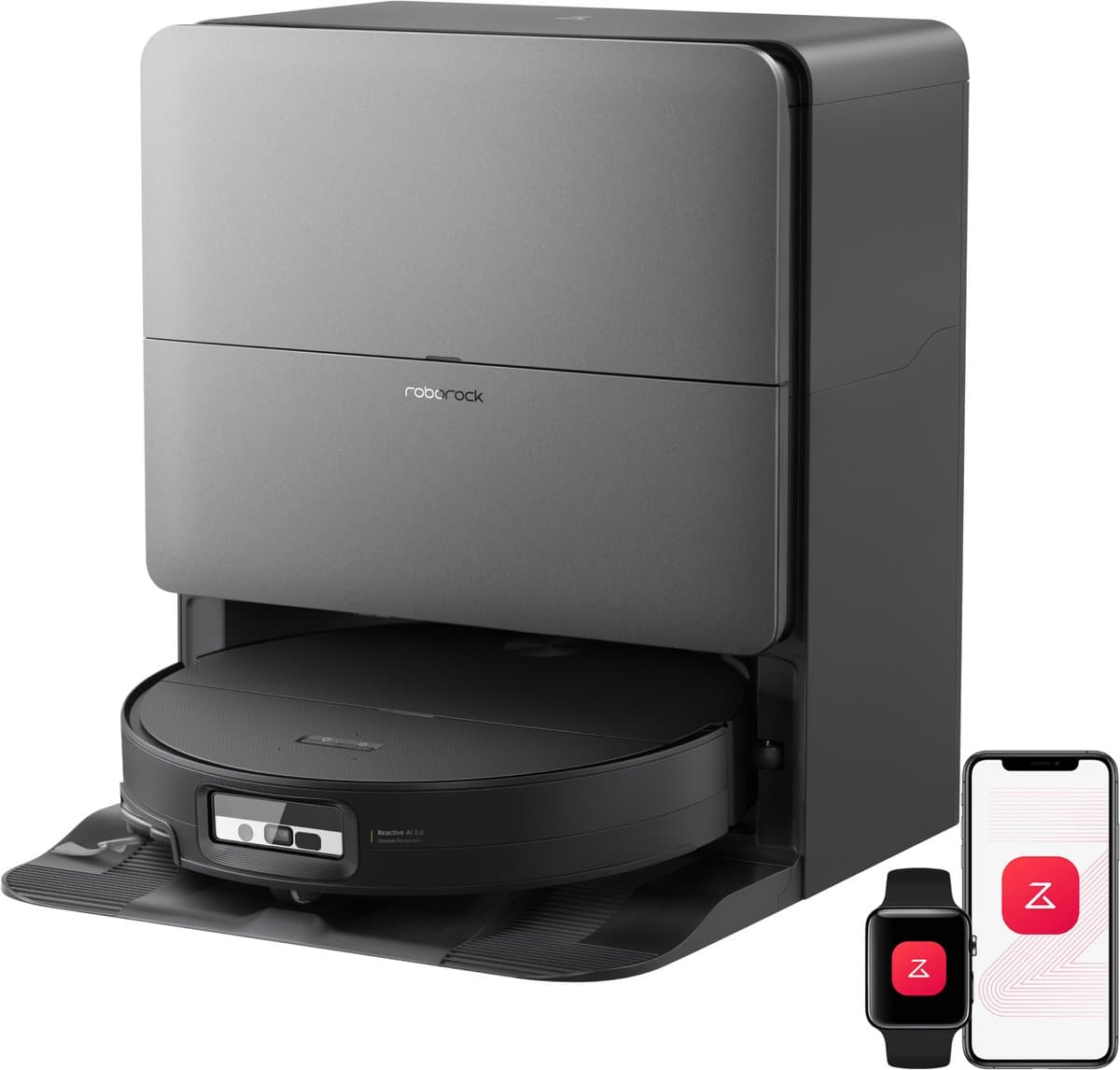 Roborock Saros 20 Sonic–Robotstofzuiger Met Dweilfunctie-VibraRise 5.0 dweilsysteem 4000 Trillingen/min-Digitale motor 36000 Pa&dubbel antiklitsysteem-AdaptiLift Chassis 3.0-Reactieve AI 3.0 obstakelherkenning-Pakt moeiteloos dikke tapijten aan,Zwart — afbeelding 1