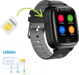 Kindersmartwatch GO (Zwart) - GPS tracker - Whatsapp - Taal: NL/EN/DE/FR/ES/SE etc — thumbnail 14
