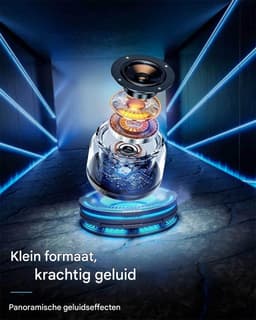 TENZHVXI - Mini Speaker - Bluetooth Speaker Voor Kinderen - Met Lichtjes/Draadloos Stereo - Voor Thuis, Reizen En Feesten Black — thumbnail 2