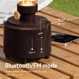 Vintage Petroleum Tafellamp met Bluetooth Luidspreker - Oneindig Dimbaar Oplaadbaar LED Licht voor Slaapkamer - IPX4 Waterdicht Nachtlampje voor Kamperen & Feest - Houtnerf - Woondecoratie Cadeau - 1 Stuk — thumbnail 3