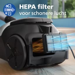 Philips 2000-Serie Stofzuiger met Zak - 800 W - Compact & Lichtgewicht - HEPA-filtersysteem - 9 meter bereik - Meubelmondstuk - Inclusief S-Bags - (XD2142/12) — thumbnail 9