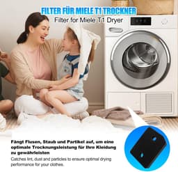 4 stuks droogfilters droger warmtepompdroger filter, fijn/grof 207 x 157 x 30 mm sokkelfilter, warmtewisselaar sponsfilter pluisfilter voor condensdroger - geschikt voor Miele T1 9164761 — thumbnail 5