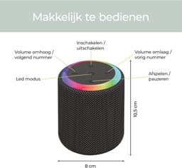 Sonume Go - Draadloze Bluetooth Speaker - 8 Uur Batterij - 360° Sound - Compact - Krachtig Geluid - Diepe Bass - IPX6 Waterproof - Zwart — thumbnail 2
