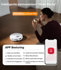 Roborock Qrevo Edge robotstofzuiger-18500Pa-met dweilfunctie&Liftable mop-anti-verstrengeling-Reactive Al-AdaptiLift-chassis-Hete Lucht Drogen-75 °C heet water mopwas-Zelfreinigend-videogesprek-Qrevo Master/S7 MaxV Ultra upgrade VS Qrevo Curv — thumbnail 5